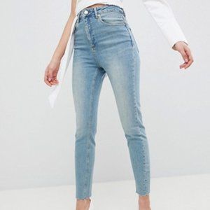ASOS FARLEIGH High-Waisted Straight Jeans